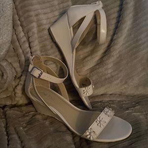 Small wedge heels, with flower detail- size 11